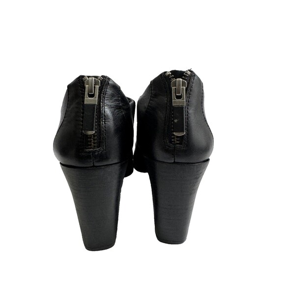 Eileen Fisher Women Ankle Booties black leather heels back zipper Size 9 - Picture 5 of 12